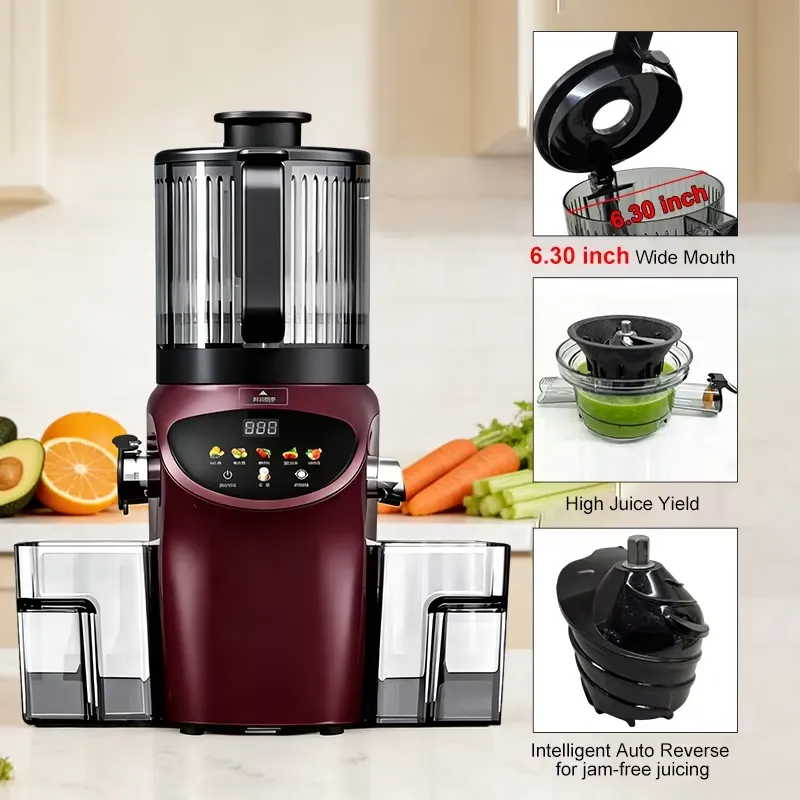 高級電動式、6.30インチの特大投入口を備えた、低温圧搾式ジ - Electric Slow Juicer Cold Press のレビューと価格