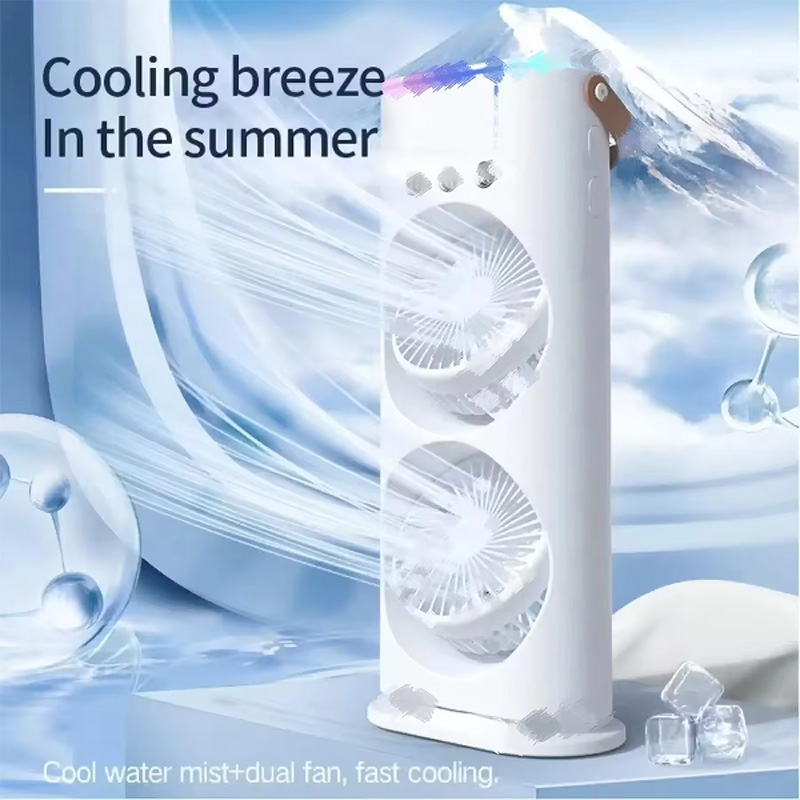 3in1ダブルヘッドスプレーミストファンポータブルエアコンU - Air Conditioners のレビューと価格