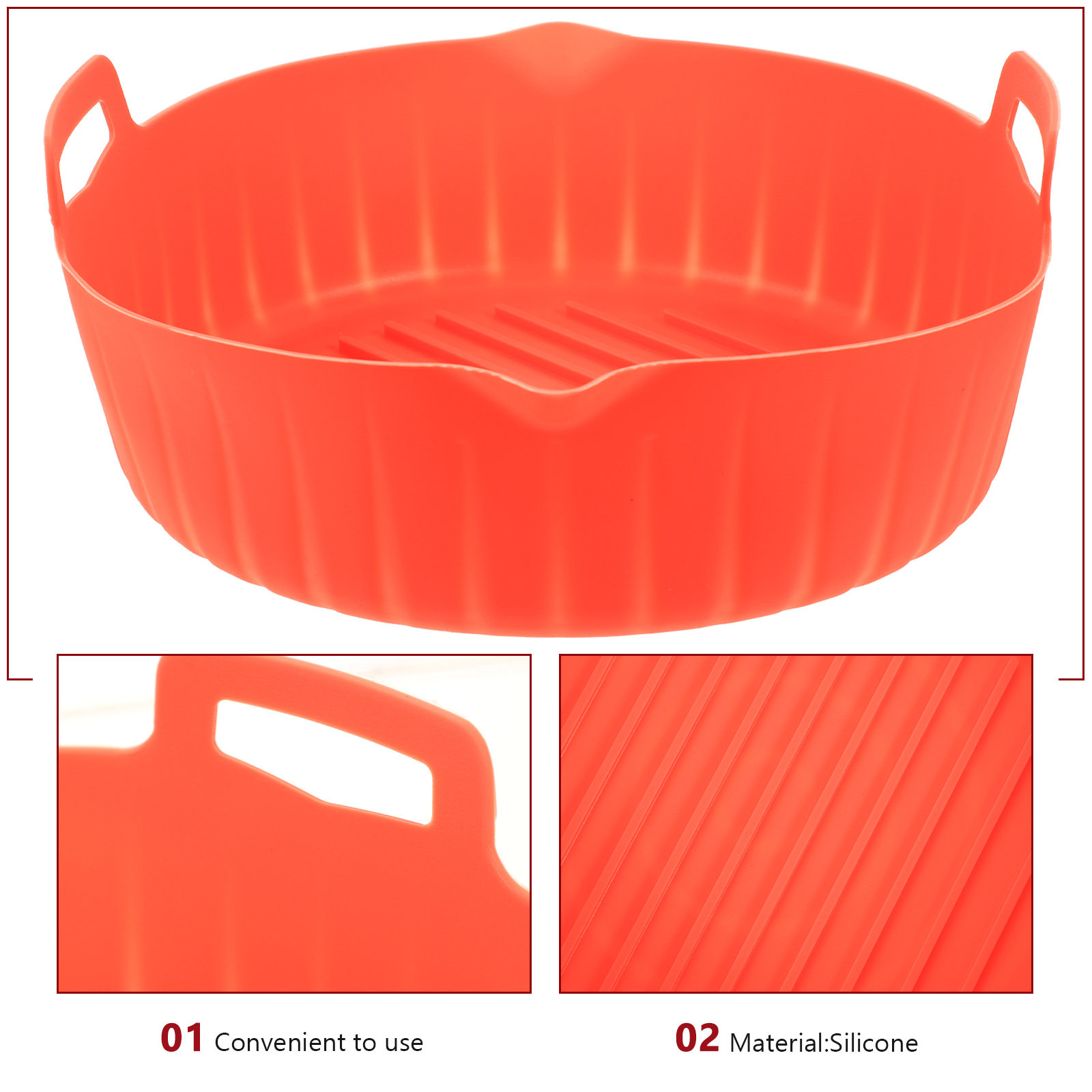 エアフライヤー用シリコン鍋、丸型、焦げ付き防止、耐熱性、オー - Air Fryer Silicone Pot Liner のレビューと価格