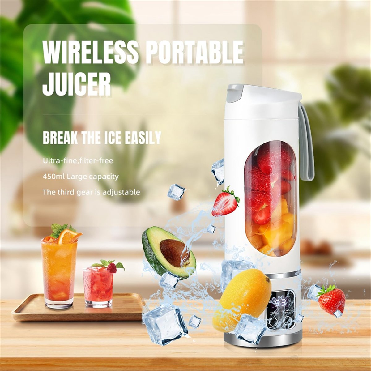 A20M USB充電式ポータブルブレンダー、8枚刃ミニアイス - Portable Blender Usb Rechargeable のレビューと価格